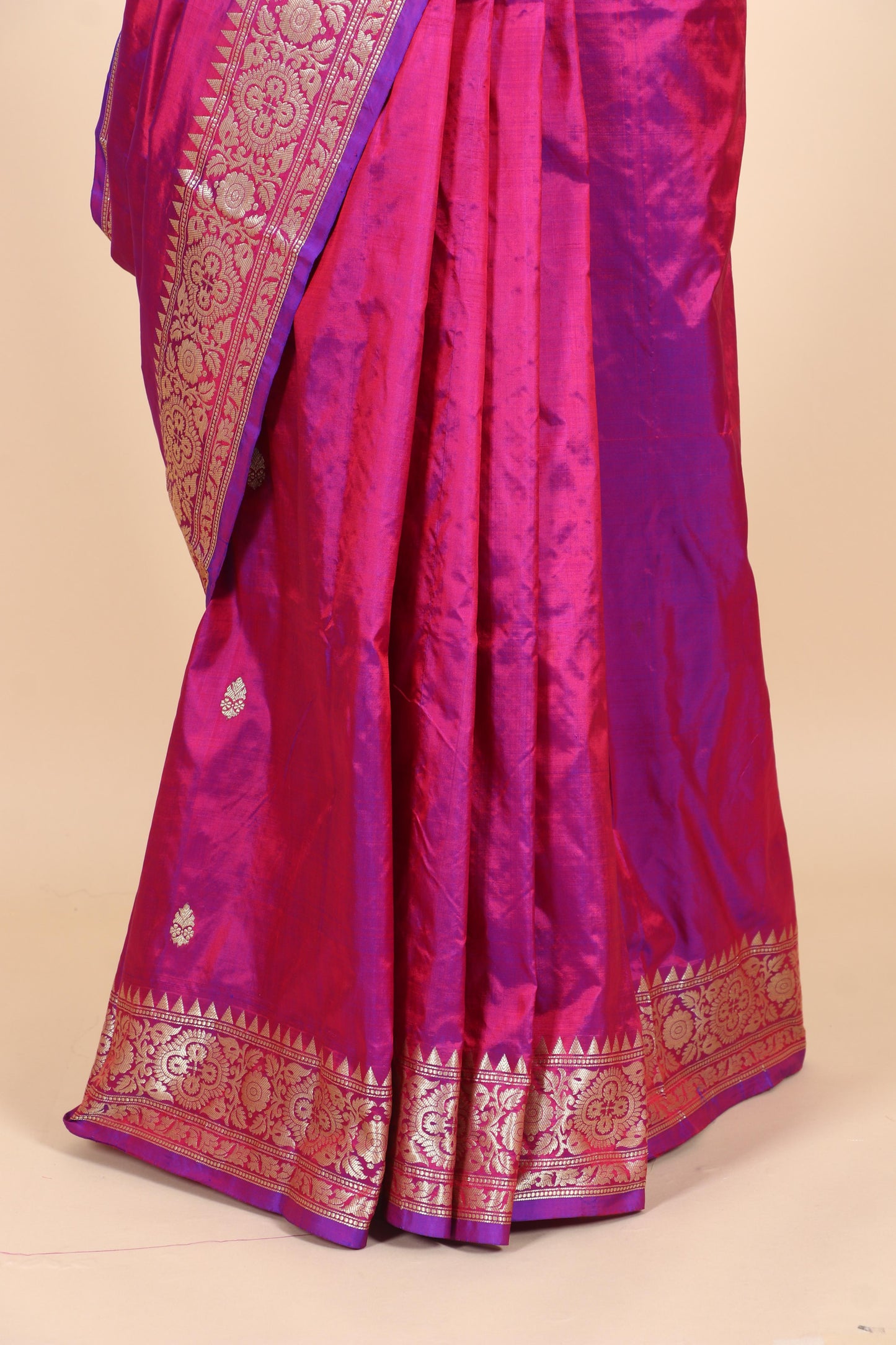 Pure Katan Silk Kadhwa Buti Banarasi Saree