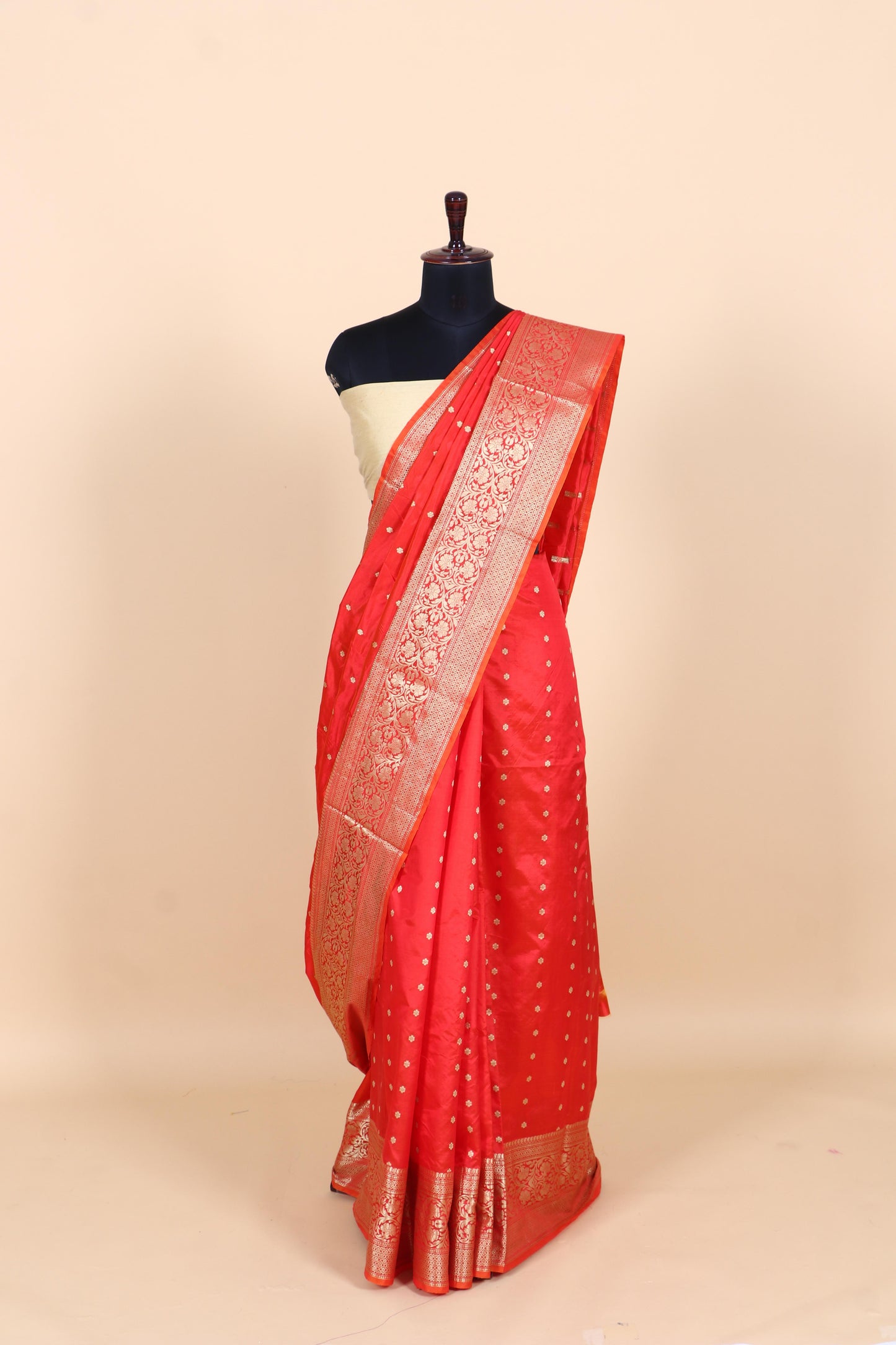 Pure Katan Silk Chunri Buti Banarasi Saree