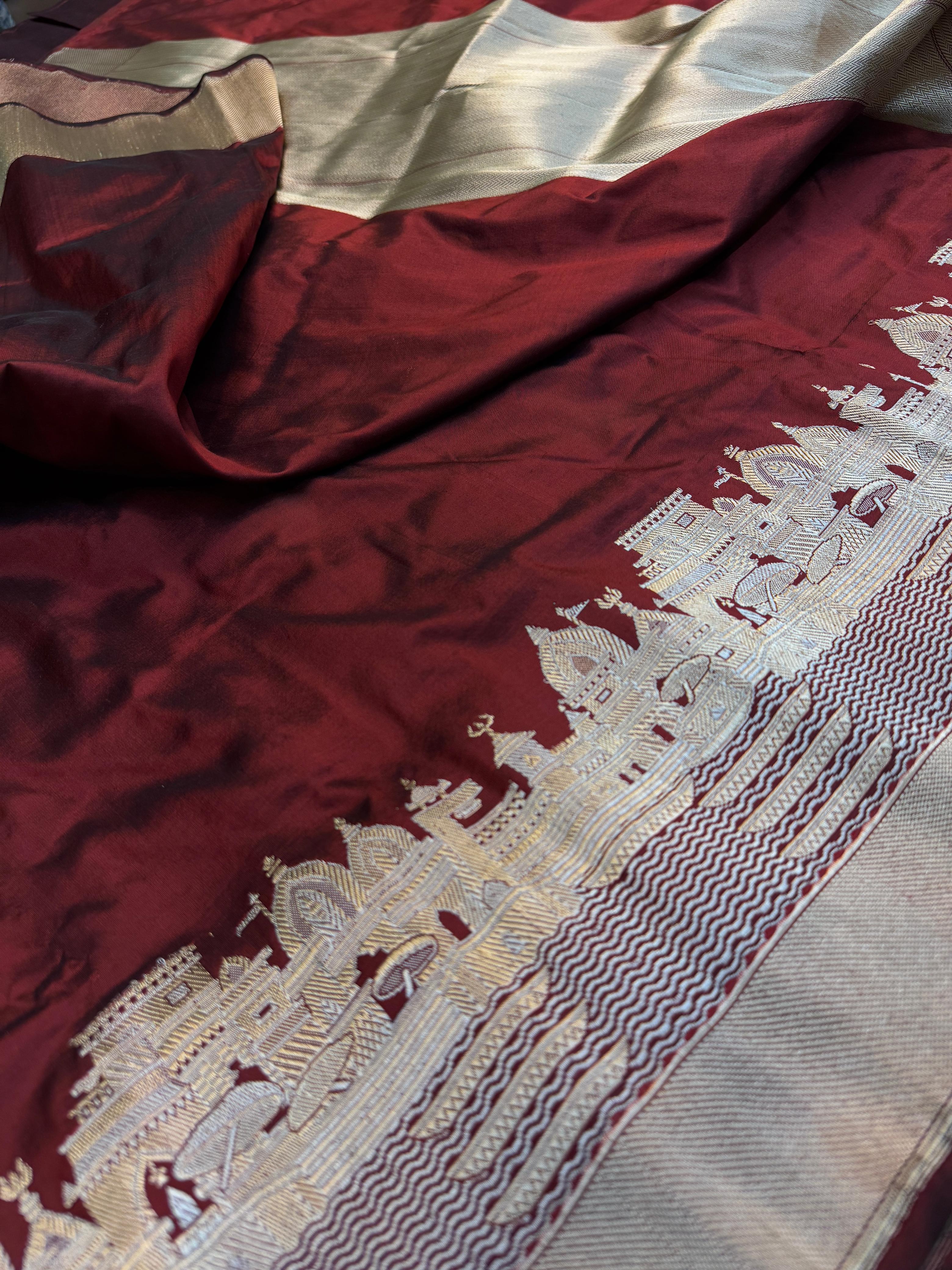 Pure Banarasi Katan Silk Ghat Saree