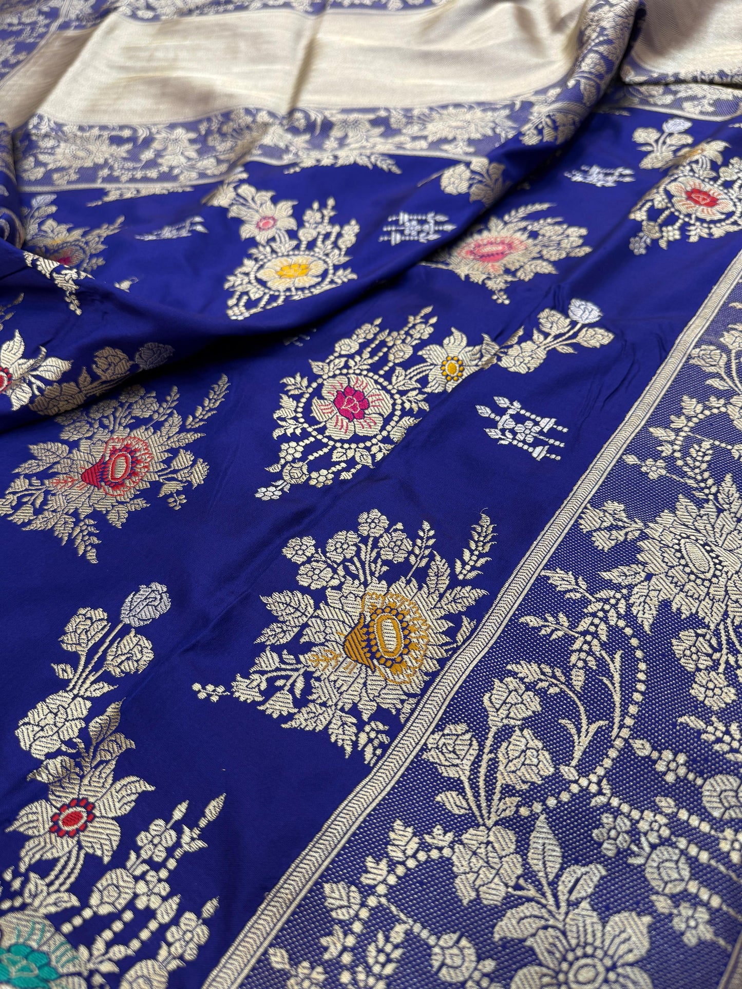 Pure Banarasi Katan Silk Kadhwa Mina Jaal Saree