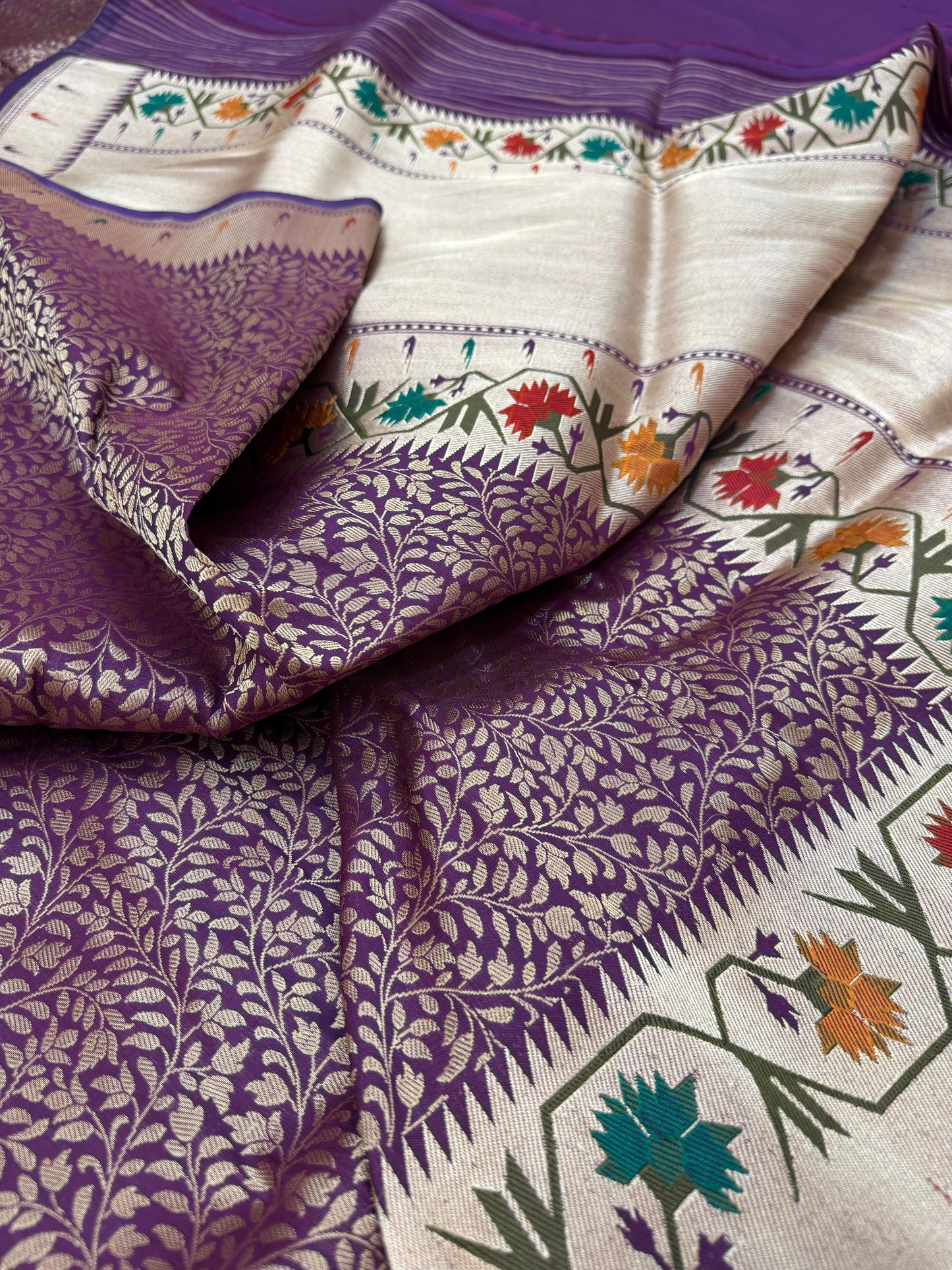 Pure Banarasi Katan Silk Paithani Brocade Saree
