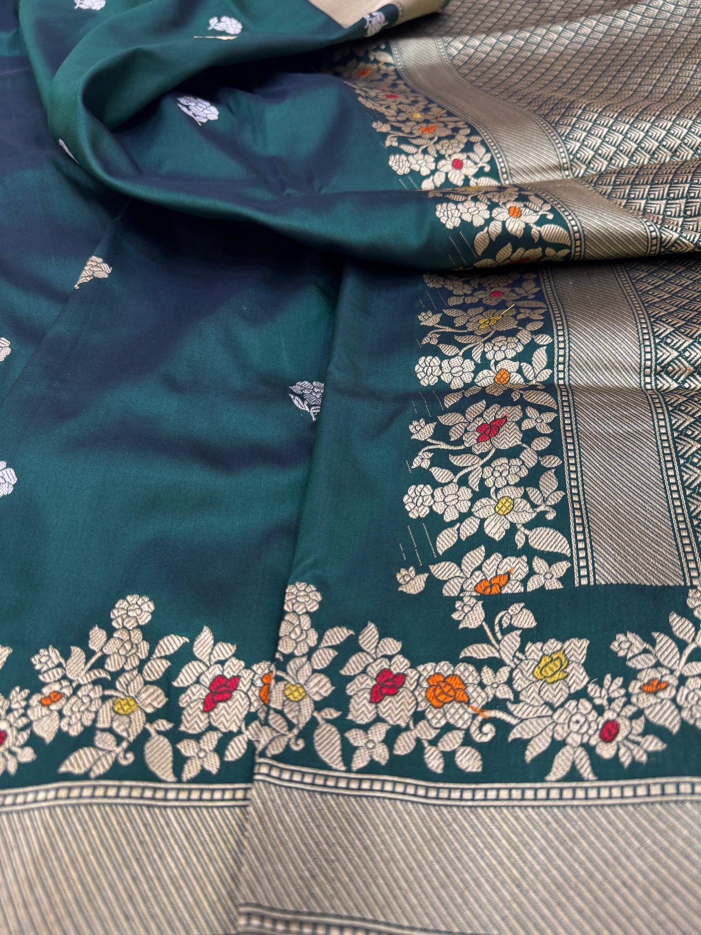 Pure Banarasi Katan Silk Kadhwa Buta Saree
