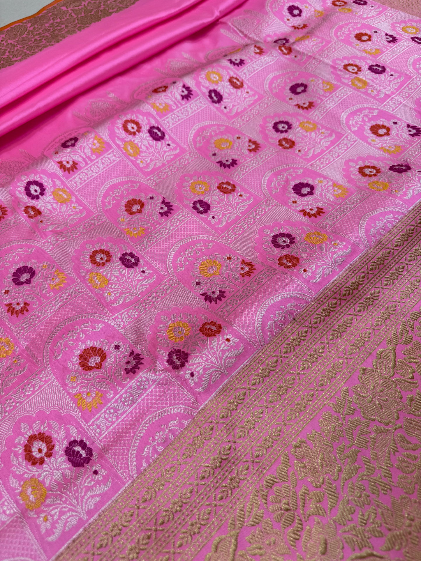 Pure Banarasi Katan Silk Mehrab Saree