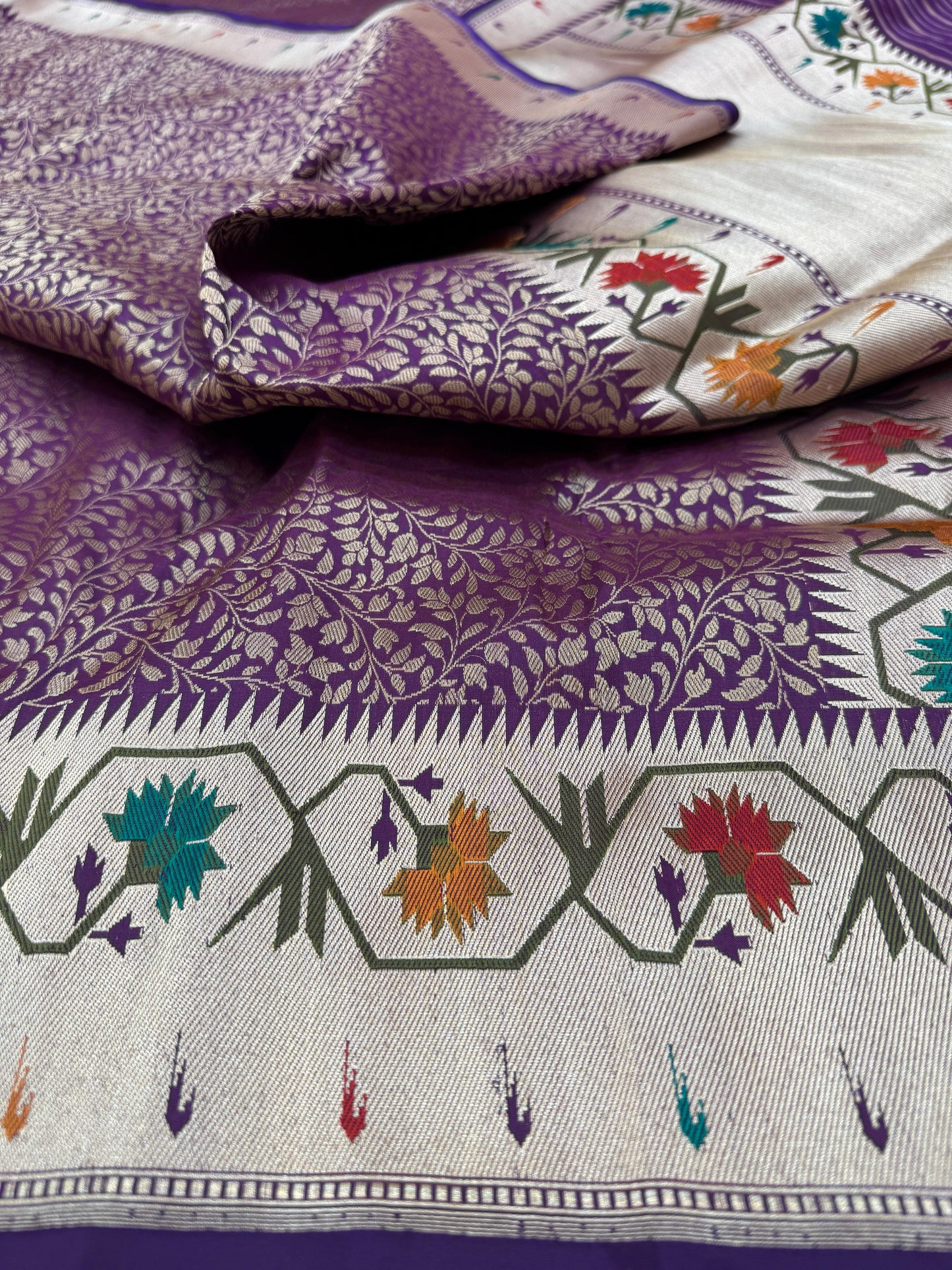 Pure Banarasi Katan Silk Paithani Brocade Saree