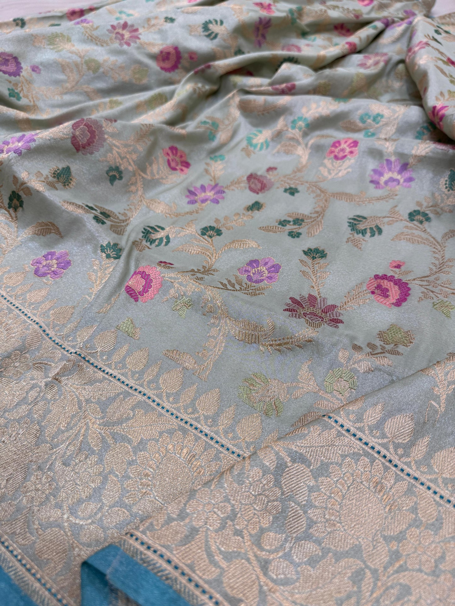 Pure Banarasi katan Tissue Silk Kadhwa Mina Jaal Sarees
