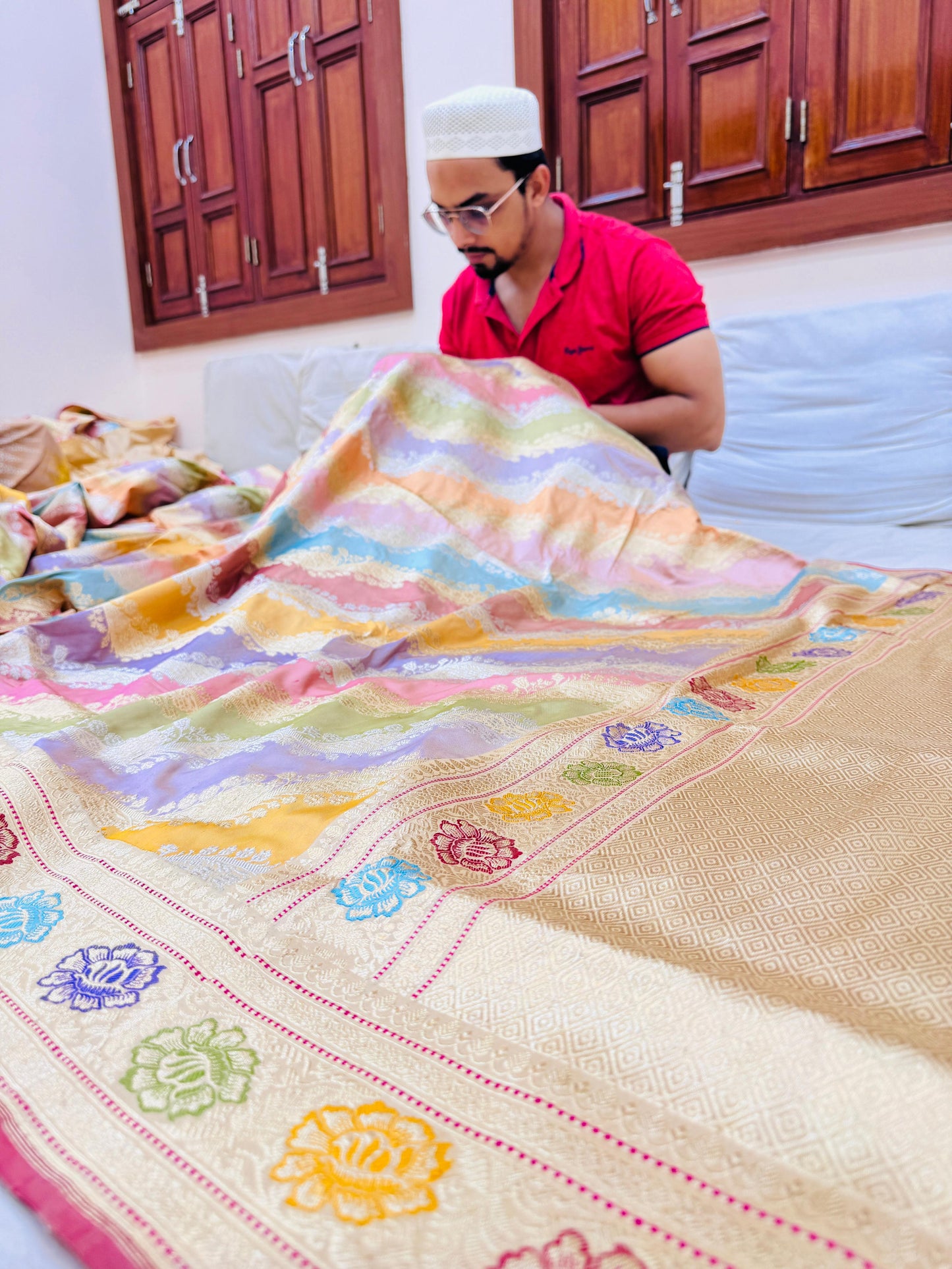 Pure Banarasi Katan Silk Rangkaat Saree