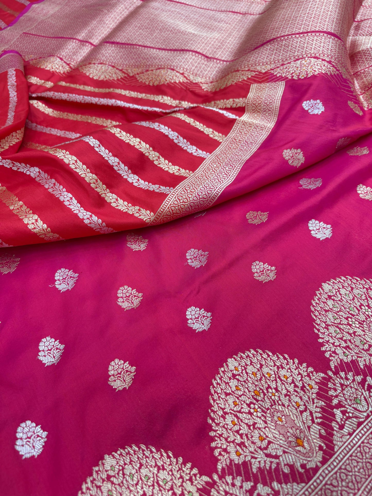Pure Banarasi Katan Silk Half and Half Saree