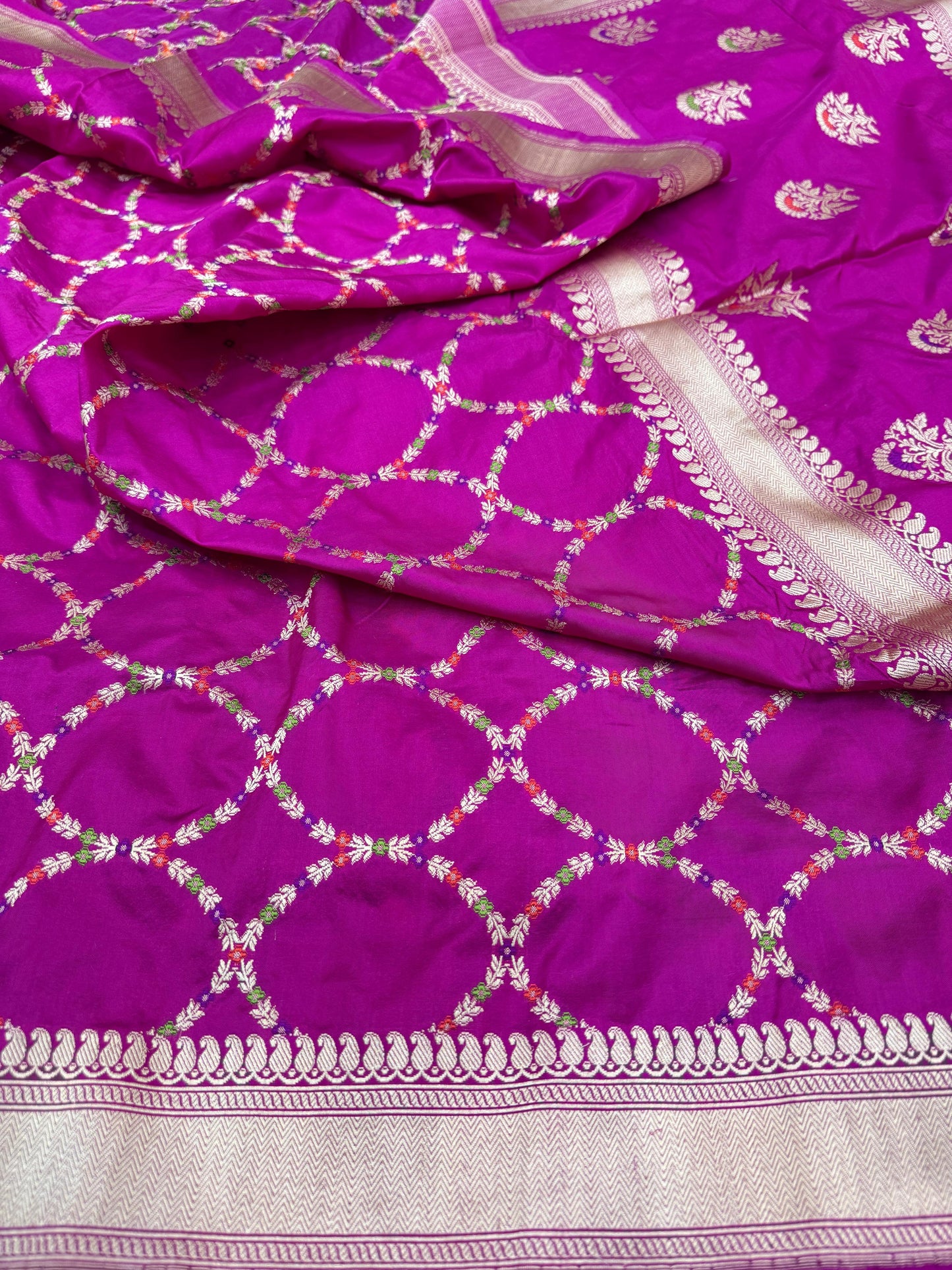 Pure Banarasi Katan Silk Jaal Saree