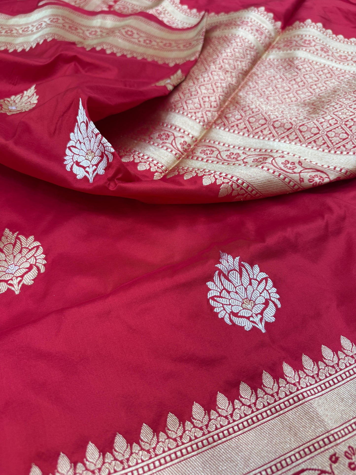 Pure Banarasi Katan Silk Kadhwa Buta Saree