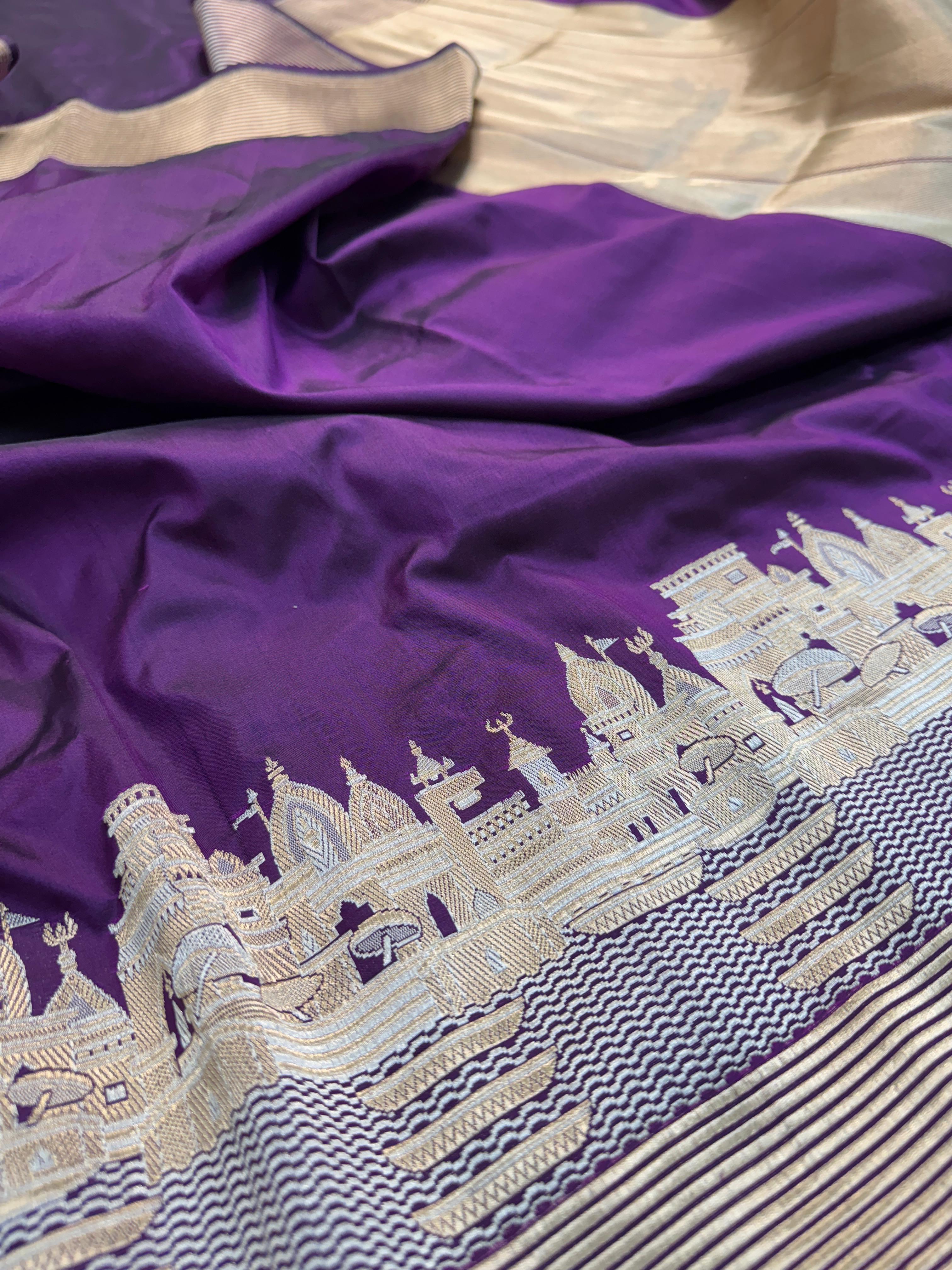 Pure Banarasi Katan Silk Ghat Saree