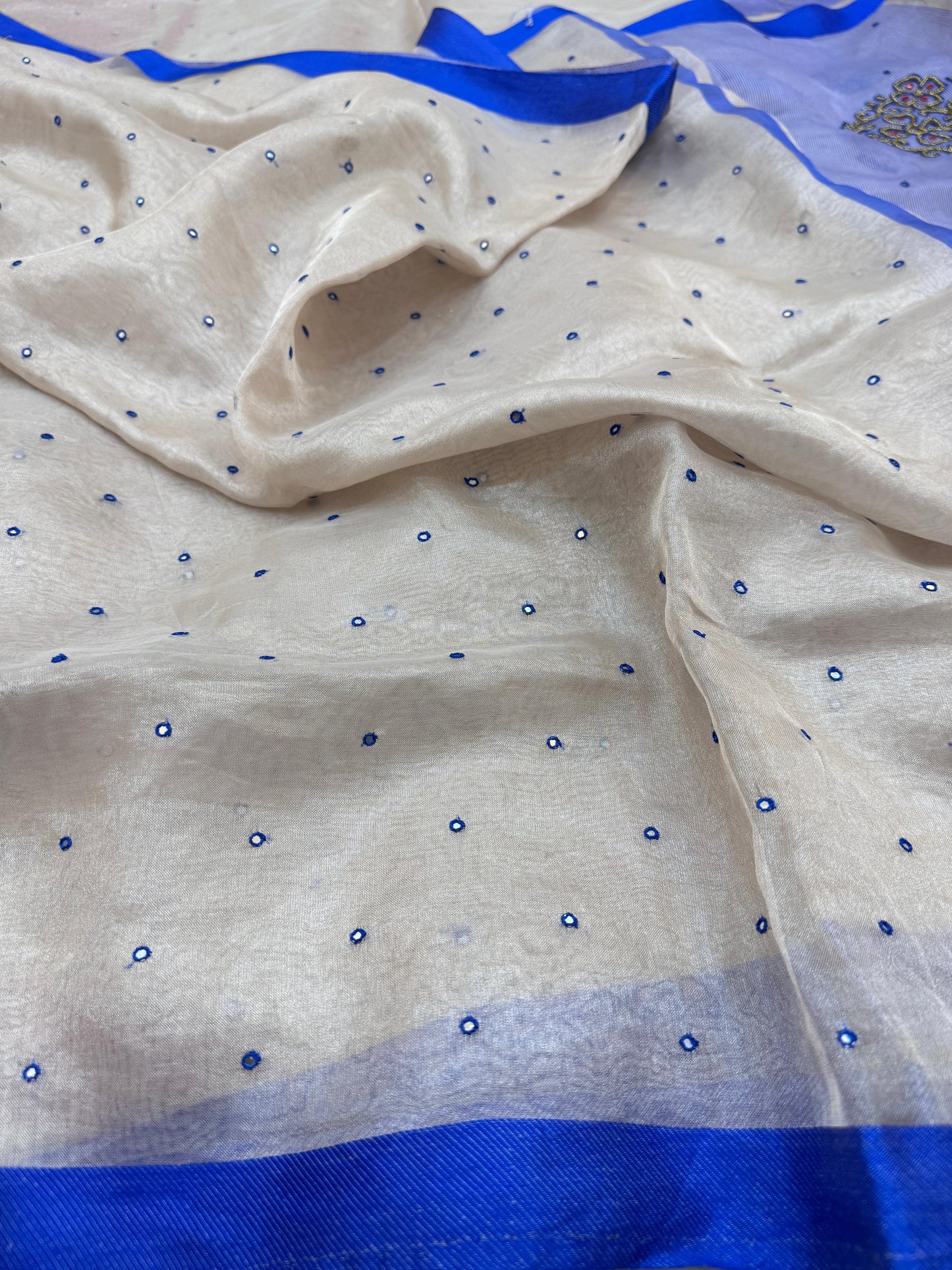 Pure Banarasi Tissue Silk Hand Embroidery Saree