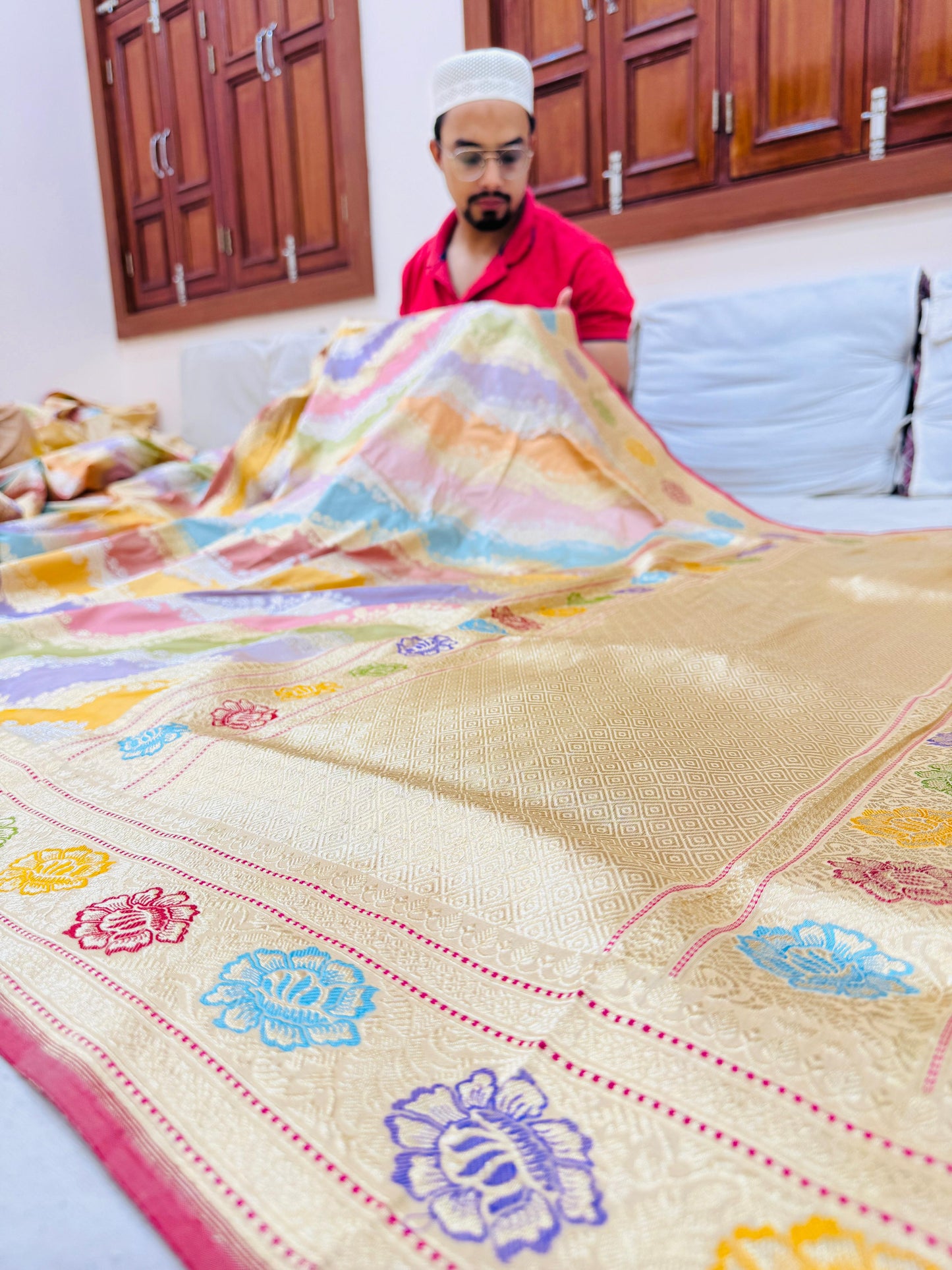 Pure Banarasi Katan Silk Rangkaat Saree