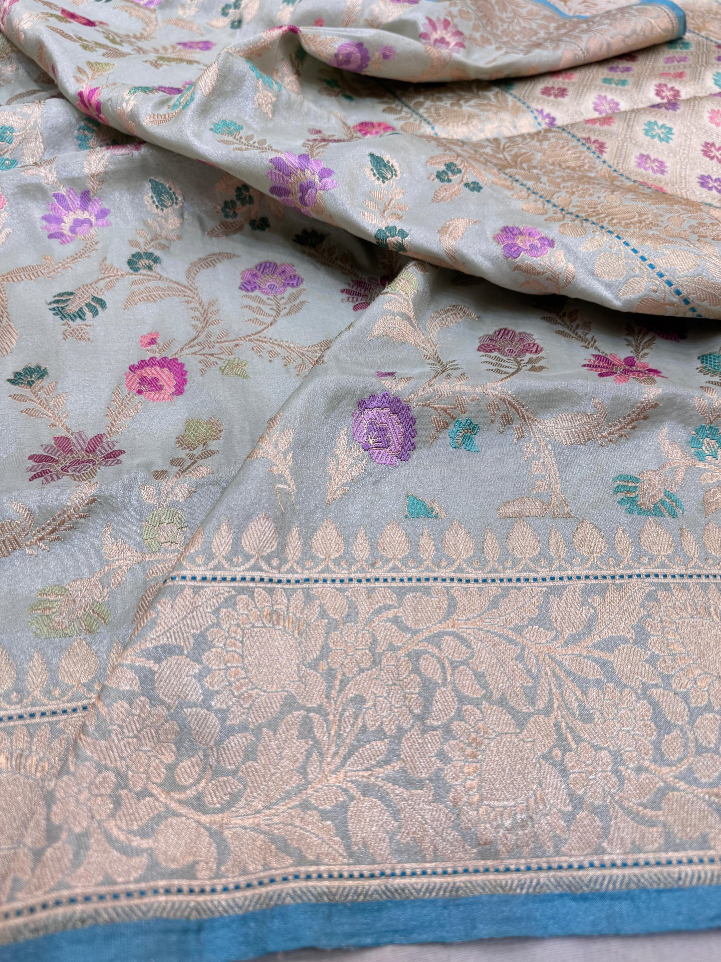 Pure Banarasi katan Tissue Silk Kadhwa Mina Jaal Sarees