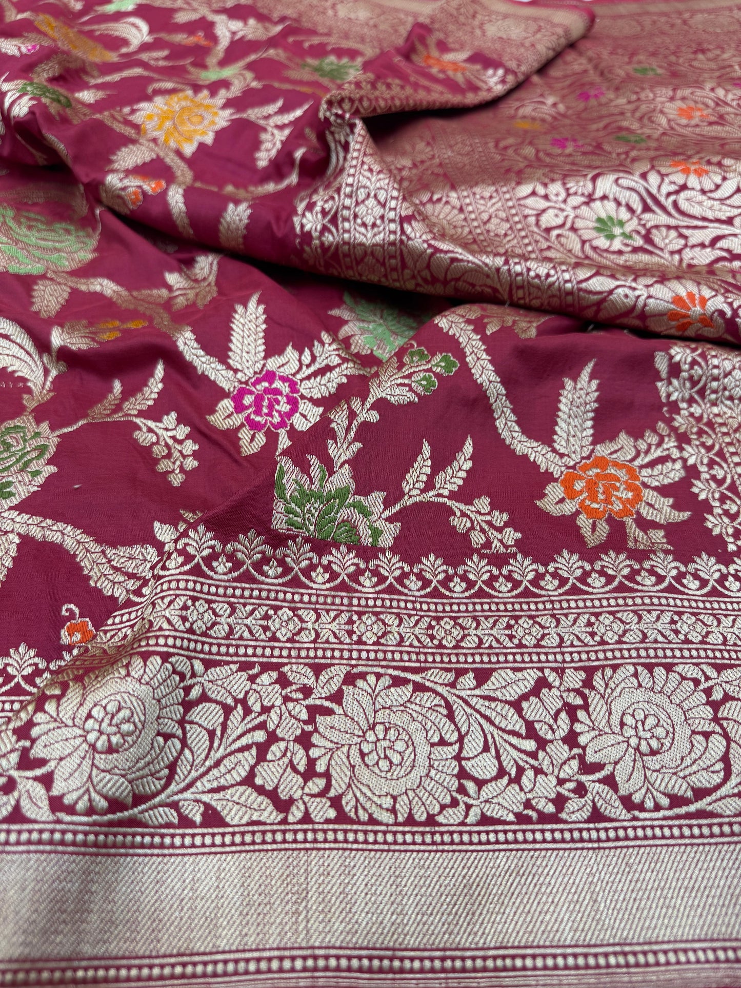 Pure Banarasi Katan Silk Tilfi Jaal Saree