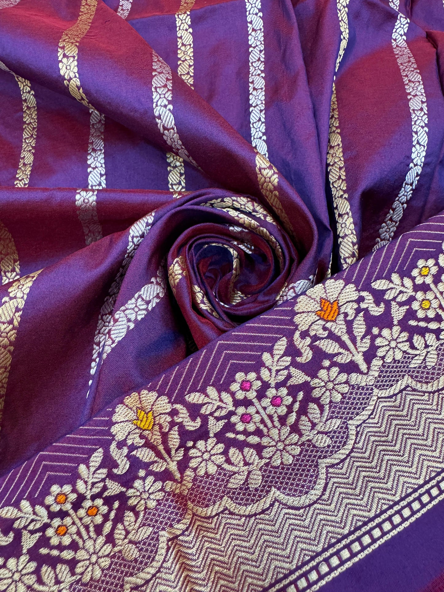 Pure Banarasi Katan Silk Kadhwa Buta Saree