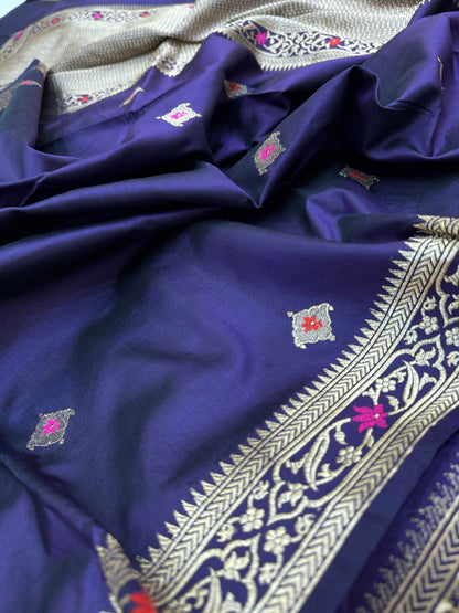 Pure Banarasi Katan Silk Kadhwa Buti Saree
