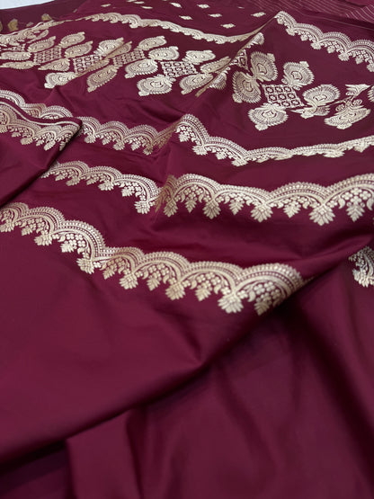 Pure Banarasi Katan Silk Plain Saree