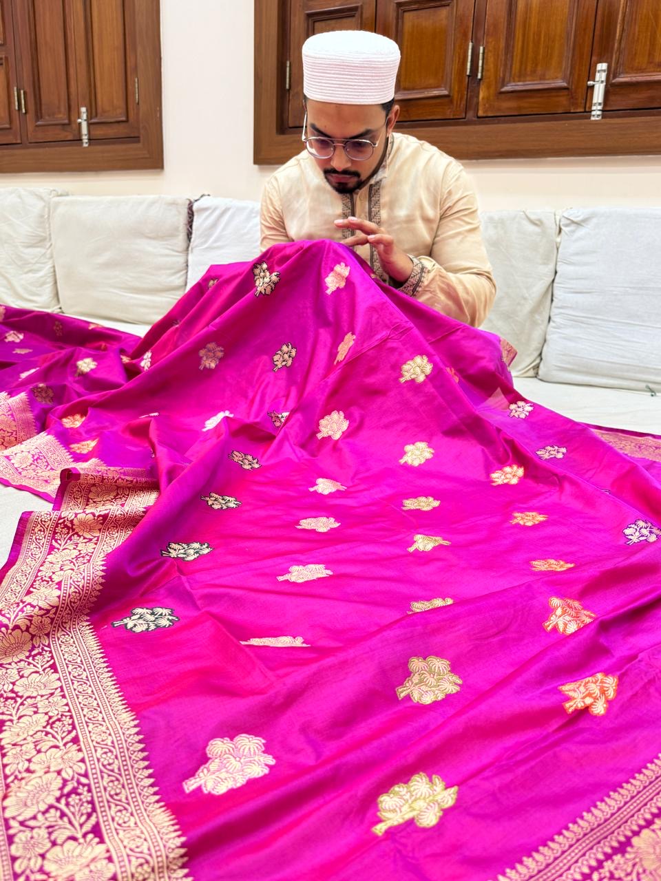 Pure Banarasi Katan Silk Buta Sarees