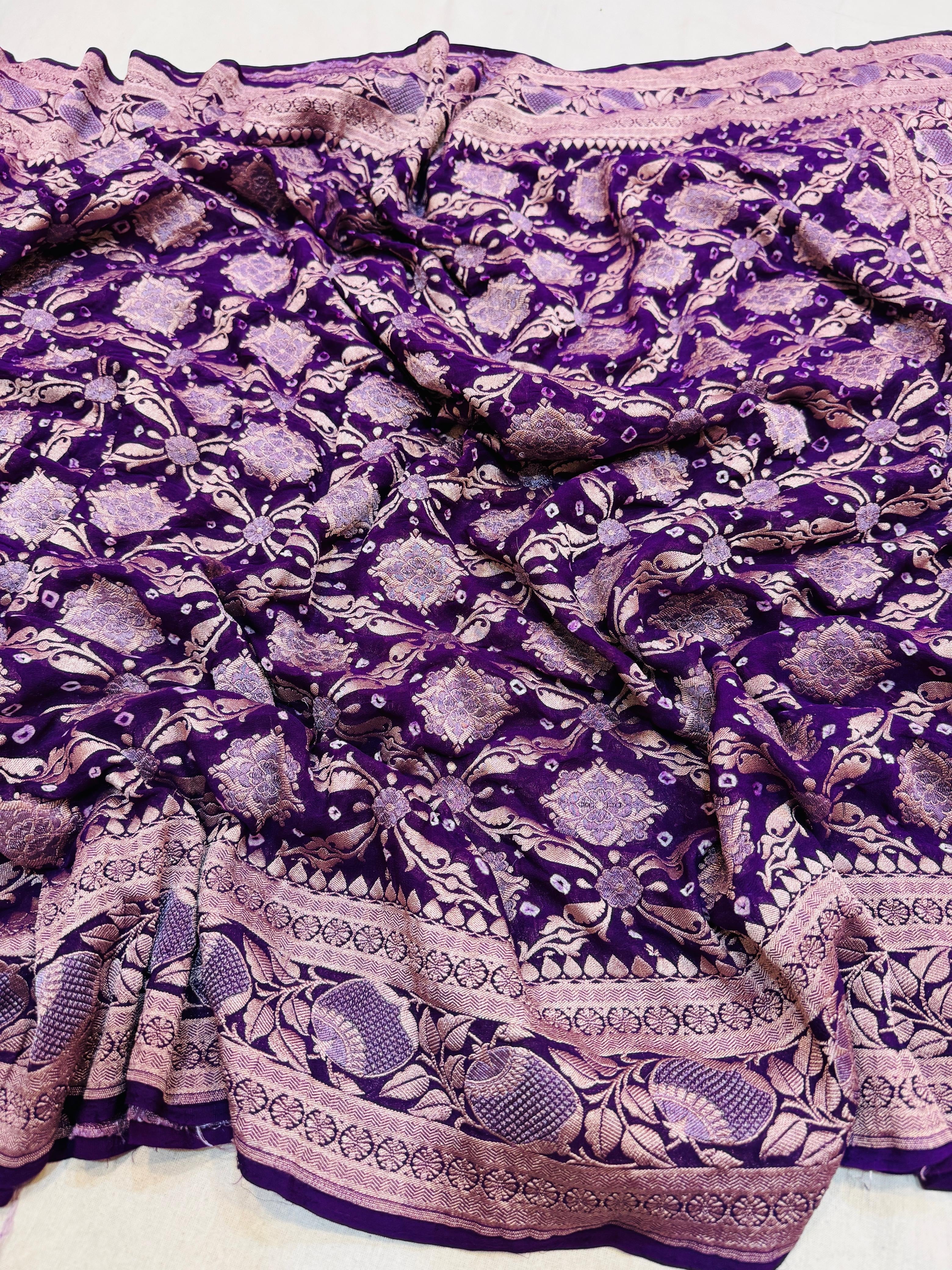 Pure Chiffon Sona Rupa Bandhani Saree