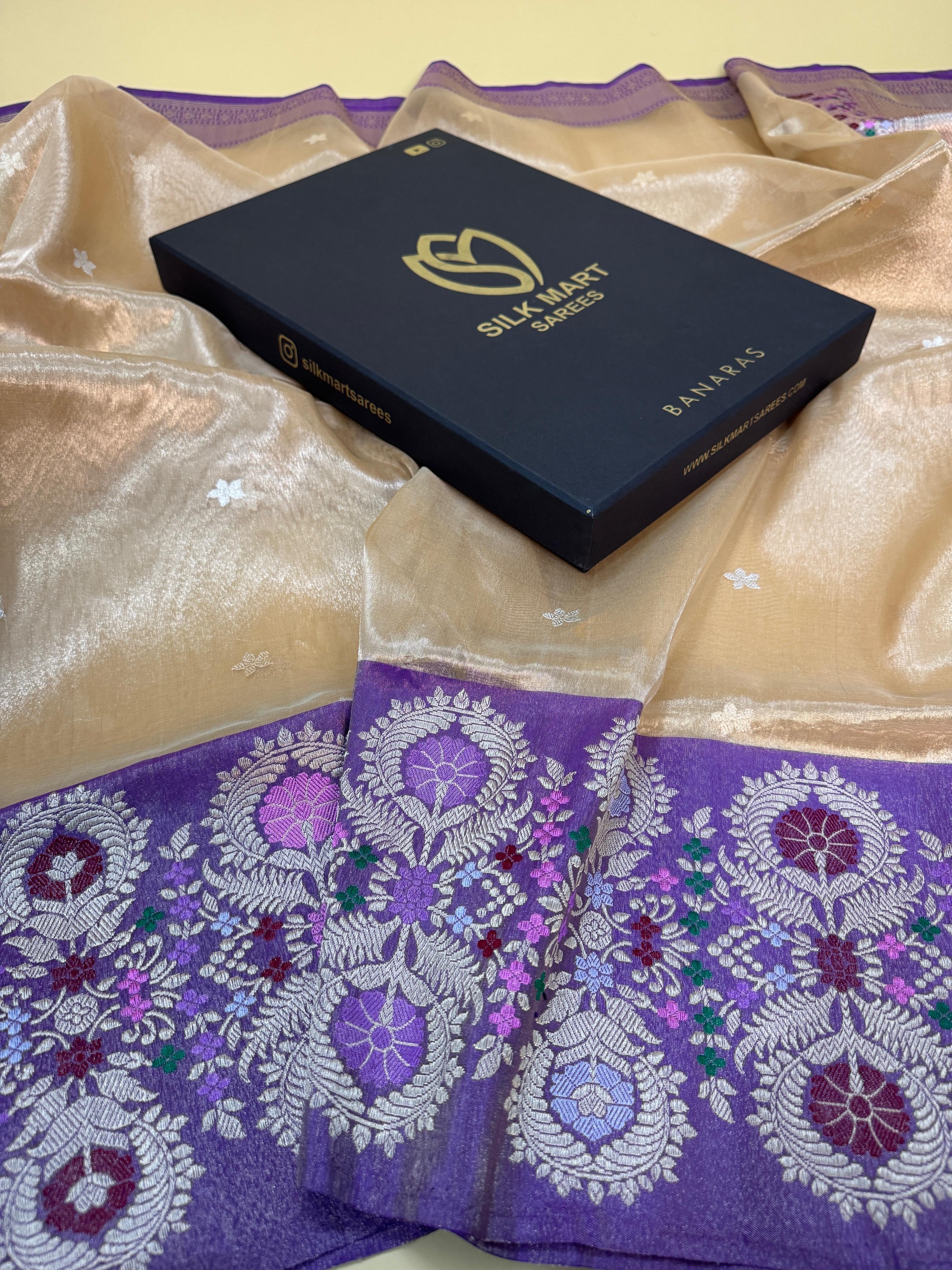 Pure Tissue Kadiyal Satin Border Saree