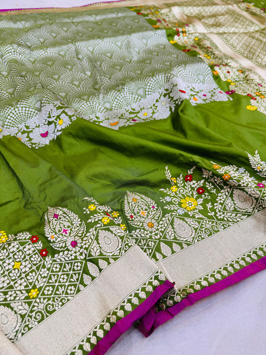 Pure Banarasi Katan Silk Designer Skirt Sarees