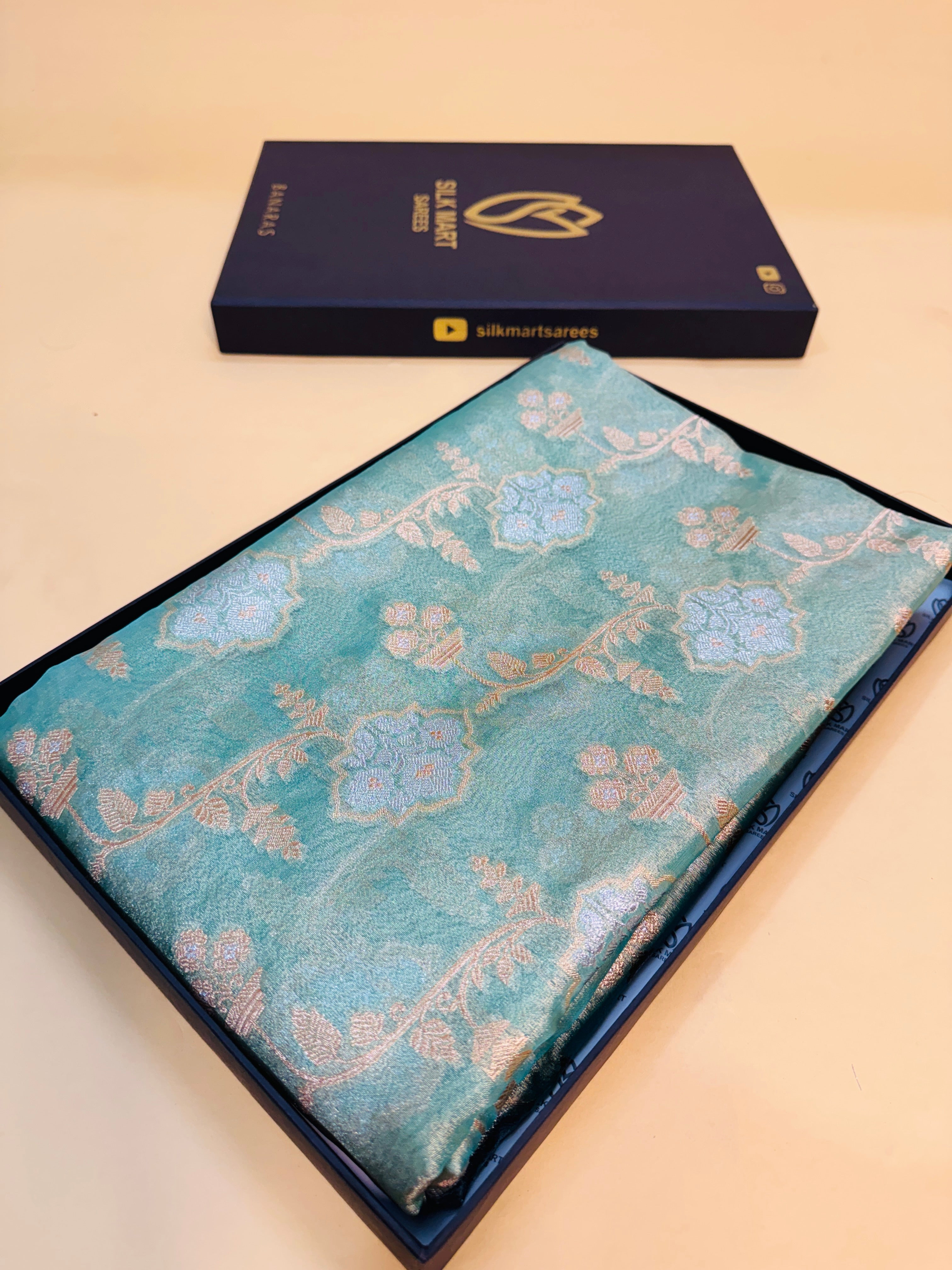 Art Silk Tissue Jaal Saree