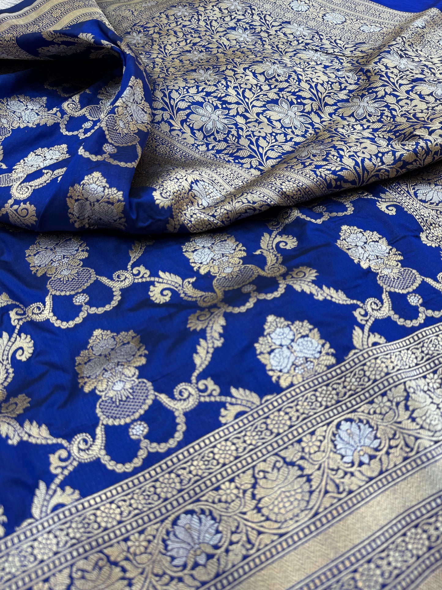 Pure Banarasi Katan Silk Sona Mina Jaal Saree