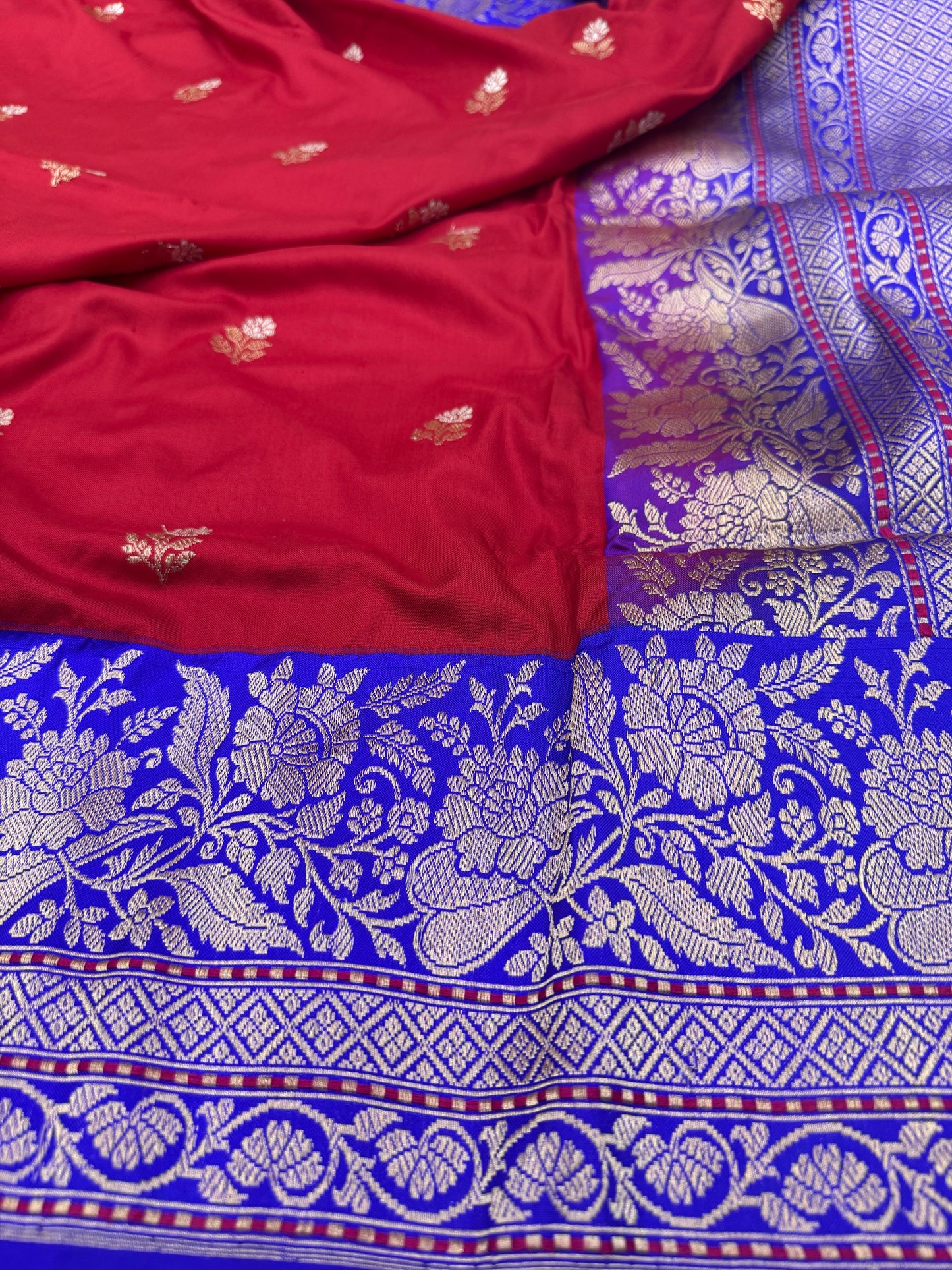 Pure Banarasi Katan Silk Kadiyal Border Saree