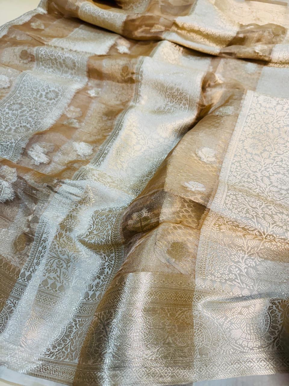 Pure Banarasi Chiniya Tissue Brocade Saree