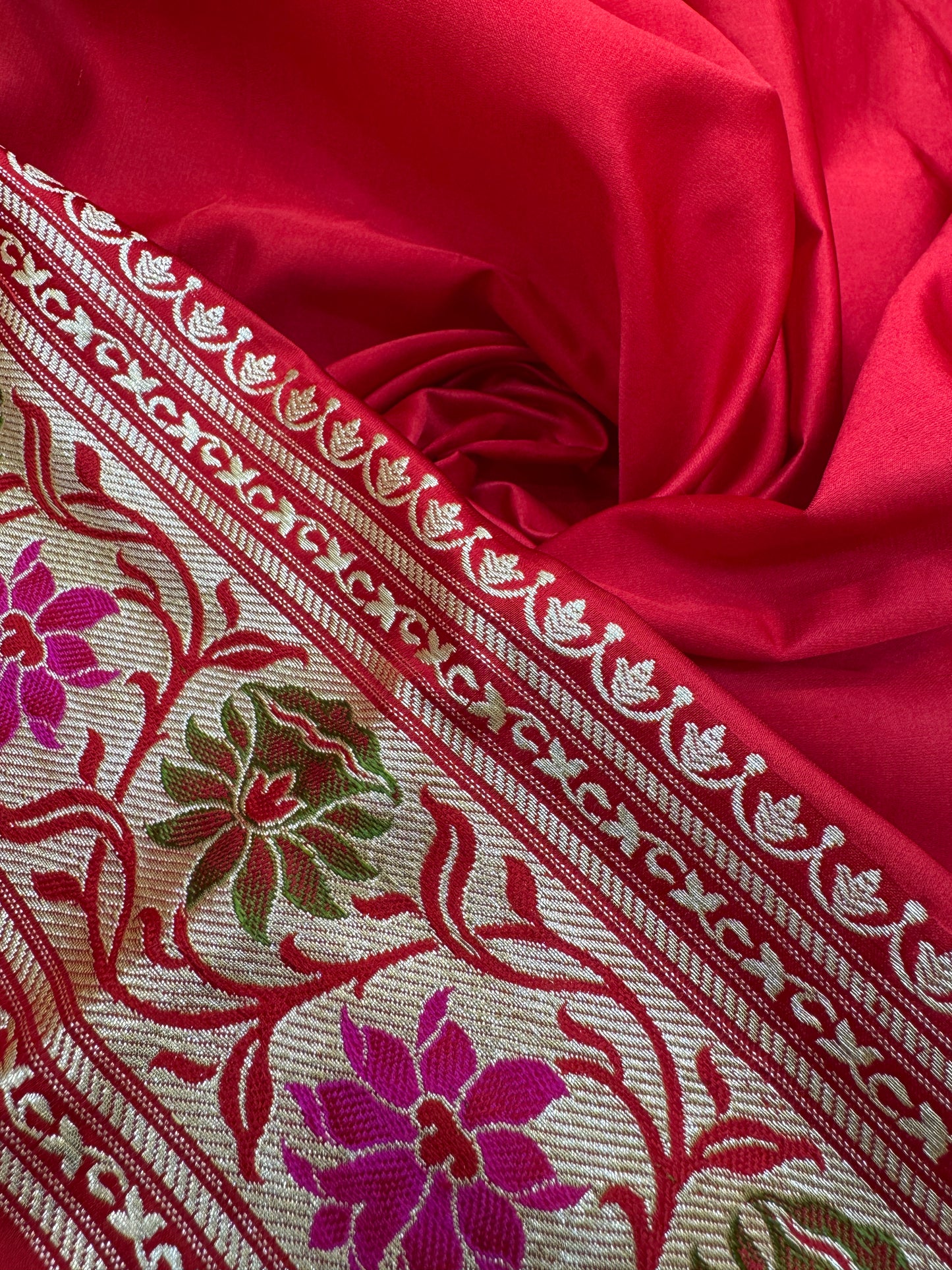 Pure Banarasi Satin Zari Waskat Jaal Saree