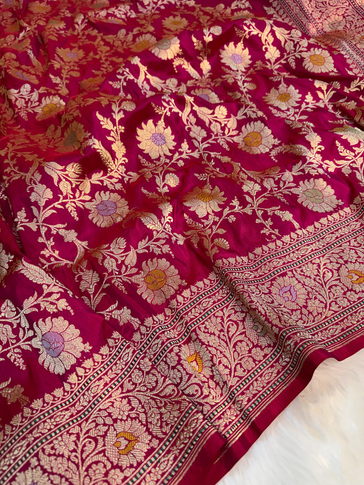 Katan Silk Mina Jaal Saree