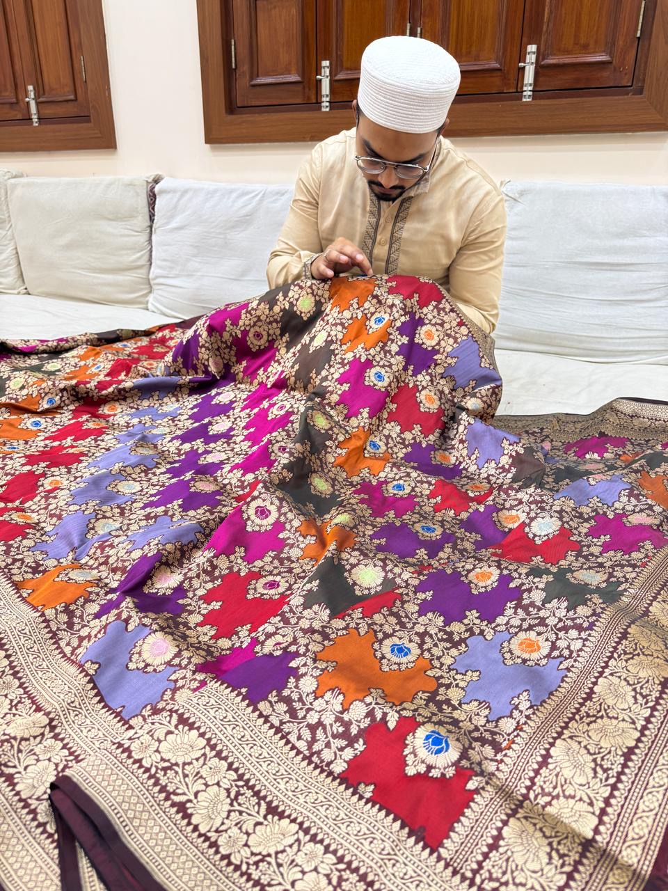 Pure Banarasi Katan Silk Rangkaat Saree