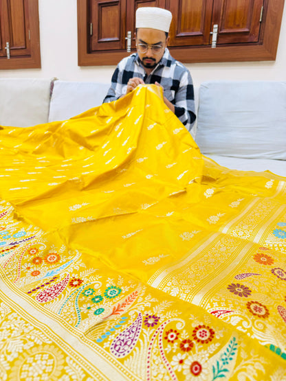 Pure Banarasi Katan Silk Kadhwa Buta Saree