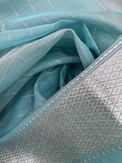 Pure Banarasi Kora Silk Kadhwa Buta Saree