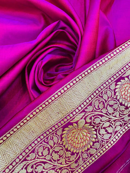 Pure Banarasi Satin Tanchoi Buti Saree