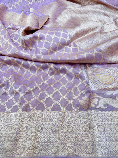 Pure Banarasi Katan Tissue Silk Tasted Zari Saree