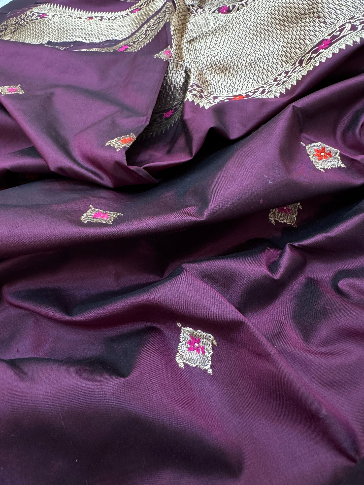 Pure Banarasi Katan Silk Kadhwa Buti Saree