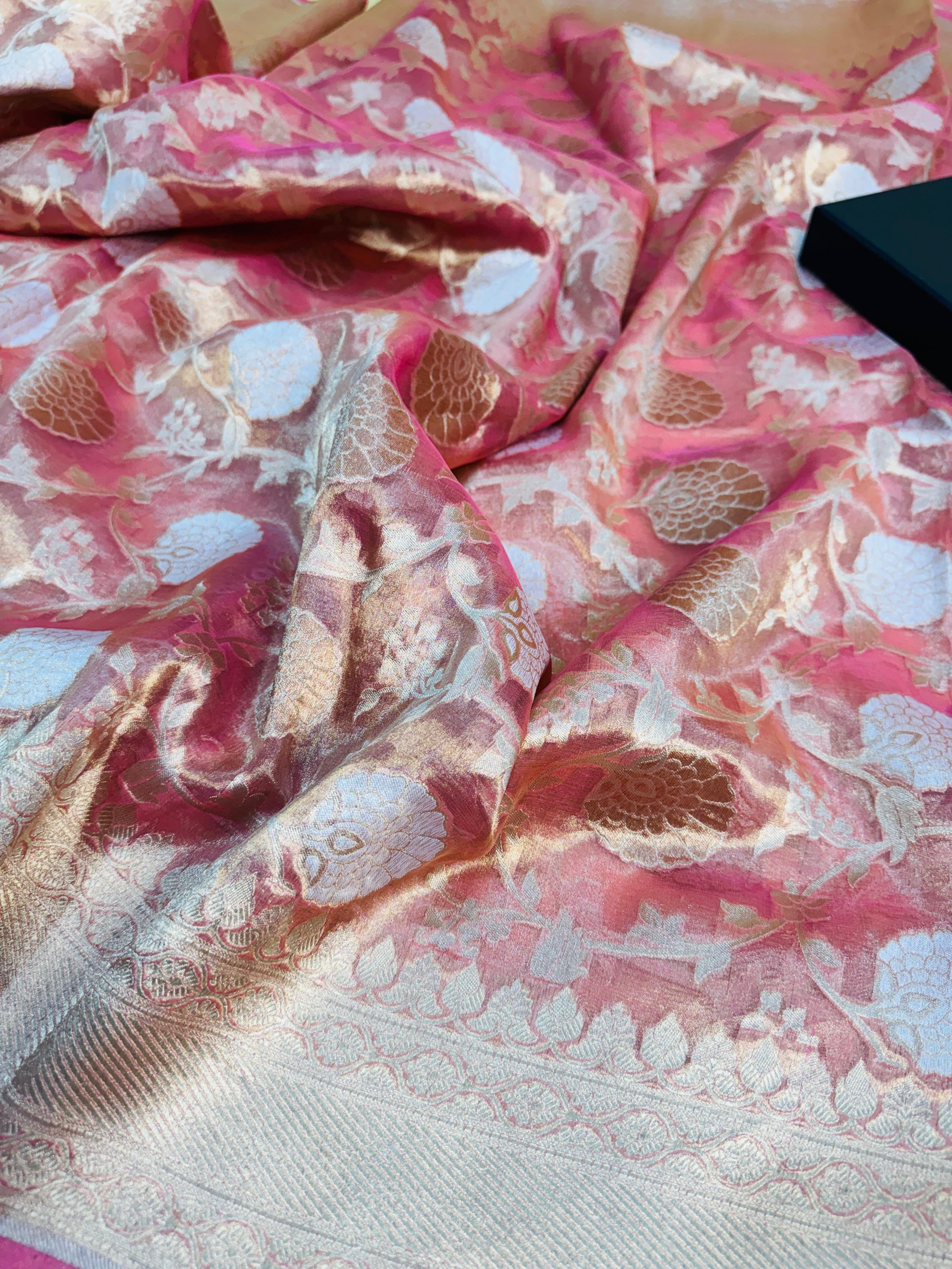 Cutwork Tissue Sona Rupa Jaal Saree