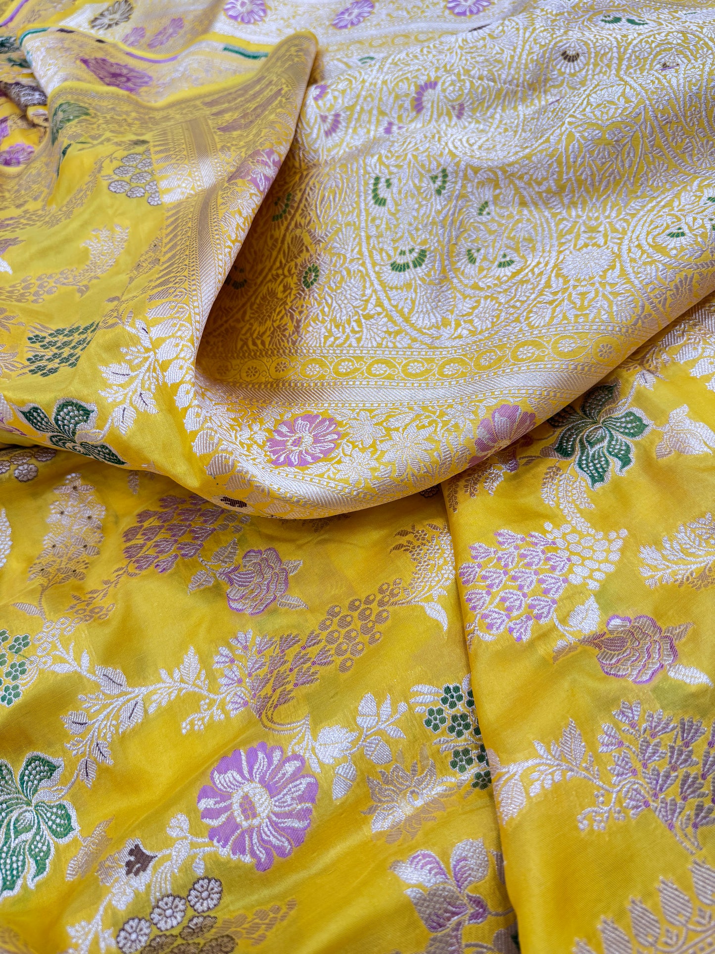 Pure Banarasi Katan Silk Kadhwa Mina Jaal Saree