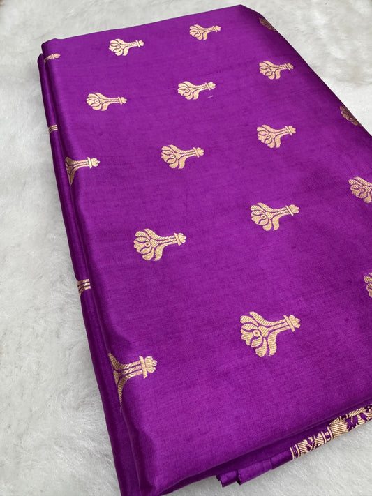 Pure Banarasi Dupion Silk Kadhwa Buta Saree