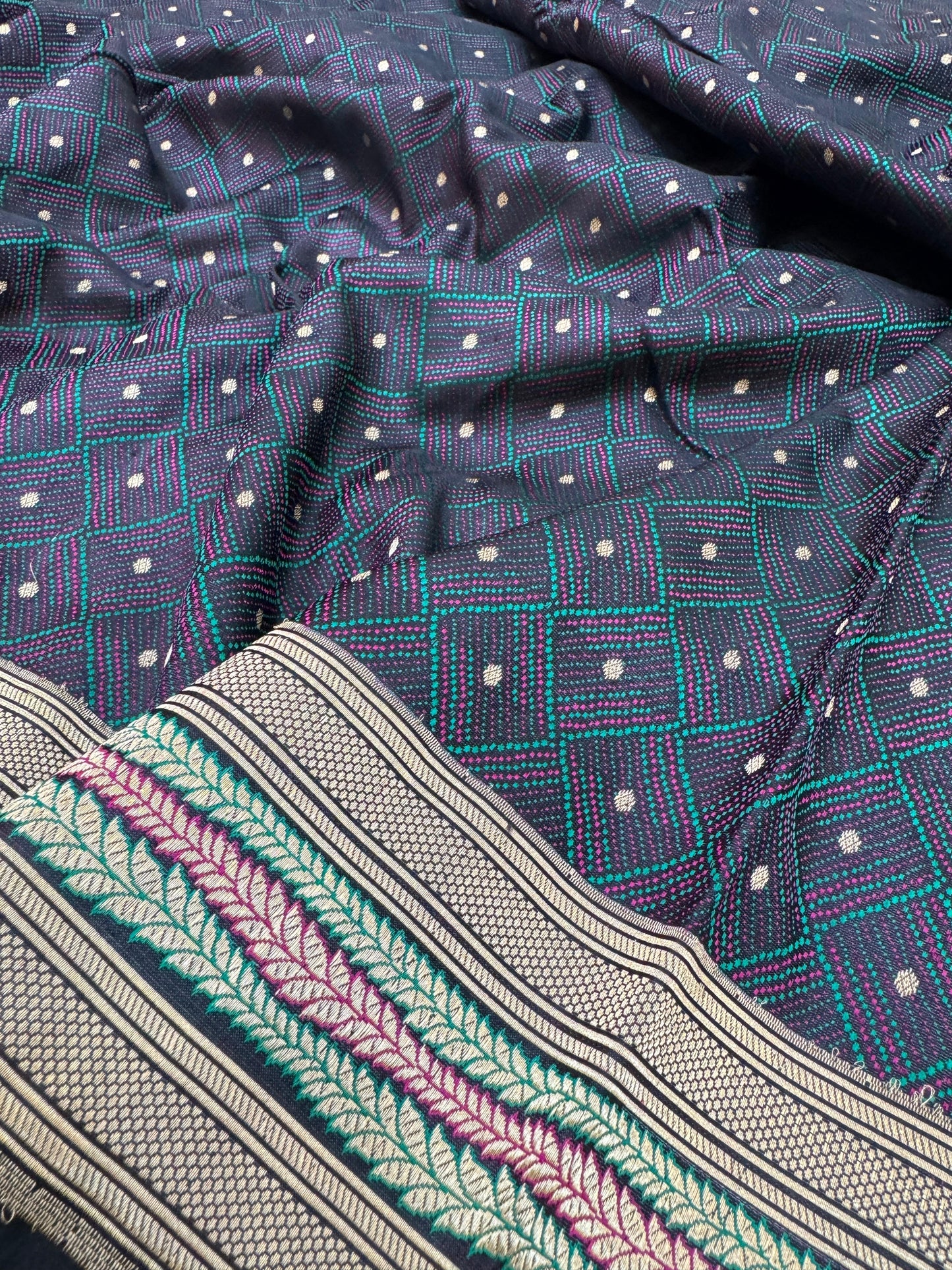 Pure Banarasi Satin Silk Triple Tanchoi