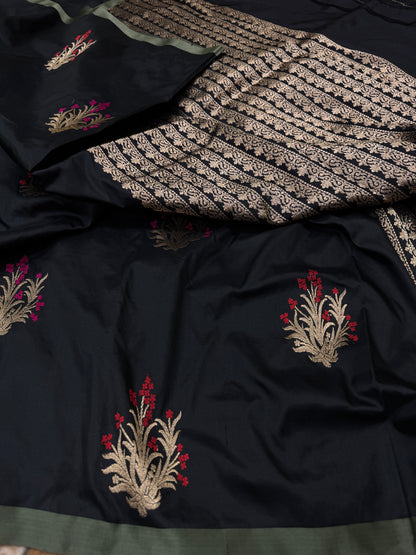 Pure Banarasi Katan Silk Kadhwa Buta Saree