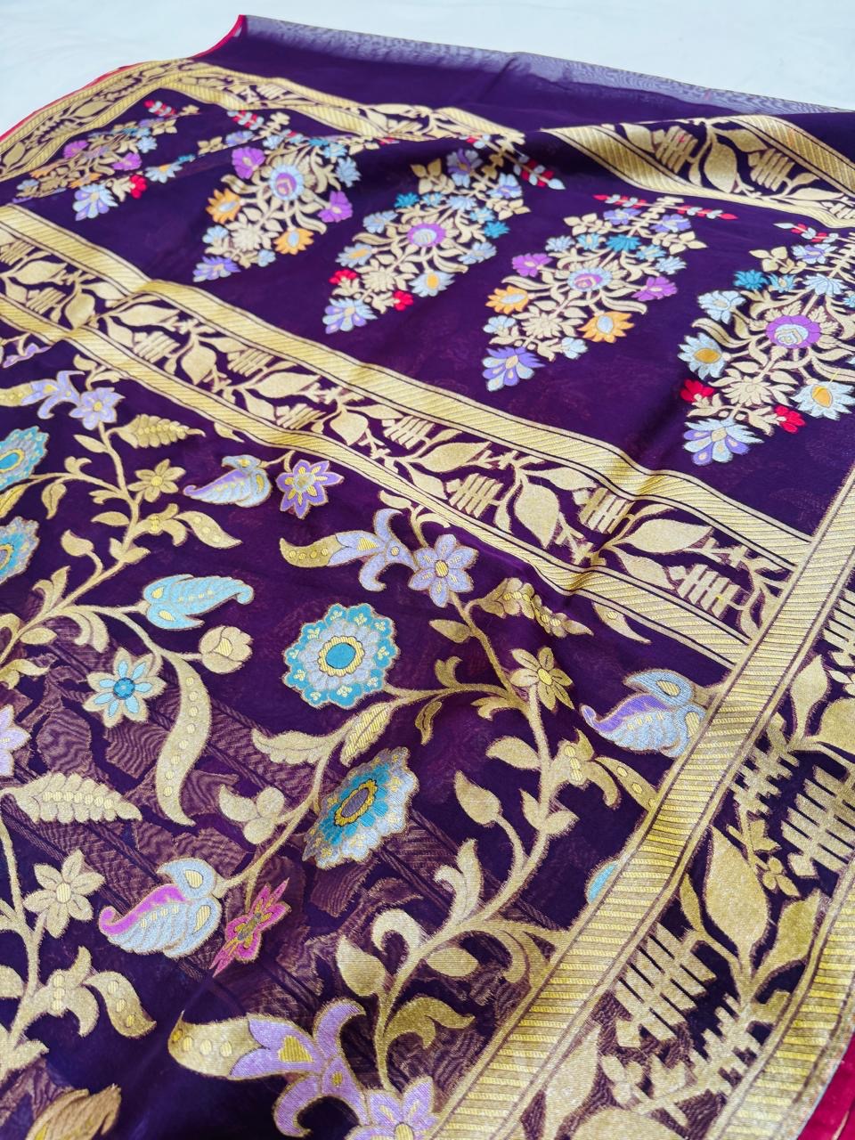Kora Jamdani Saree