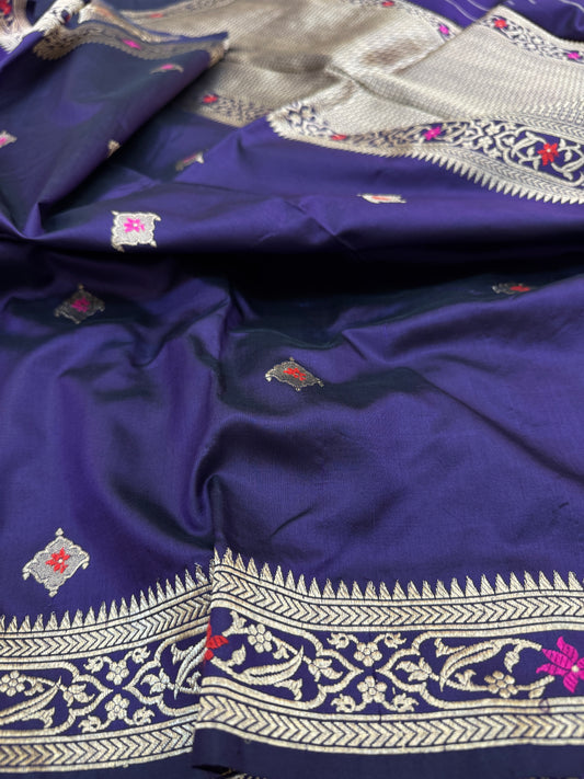 Pure Banarasi Katan Silk Kadhwa Buti Saree