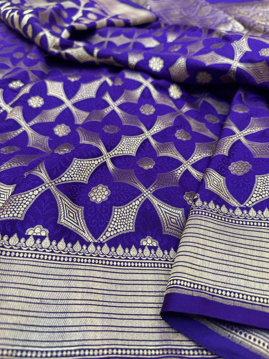 Pure Banarasi Satin Silk Double Tanchoi Saree