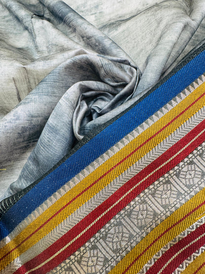 Pure Banarasi Chanderi Digital Print Saree