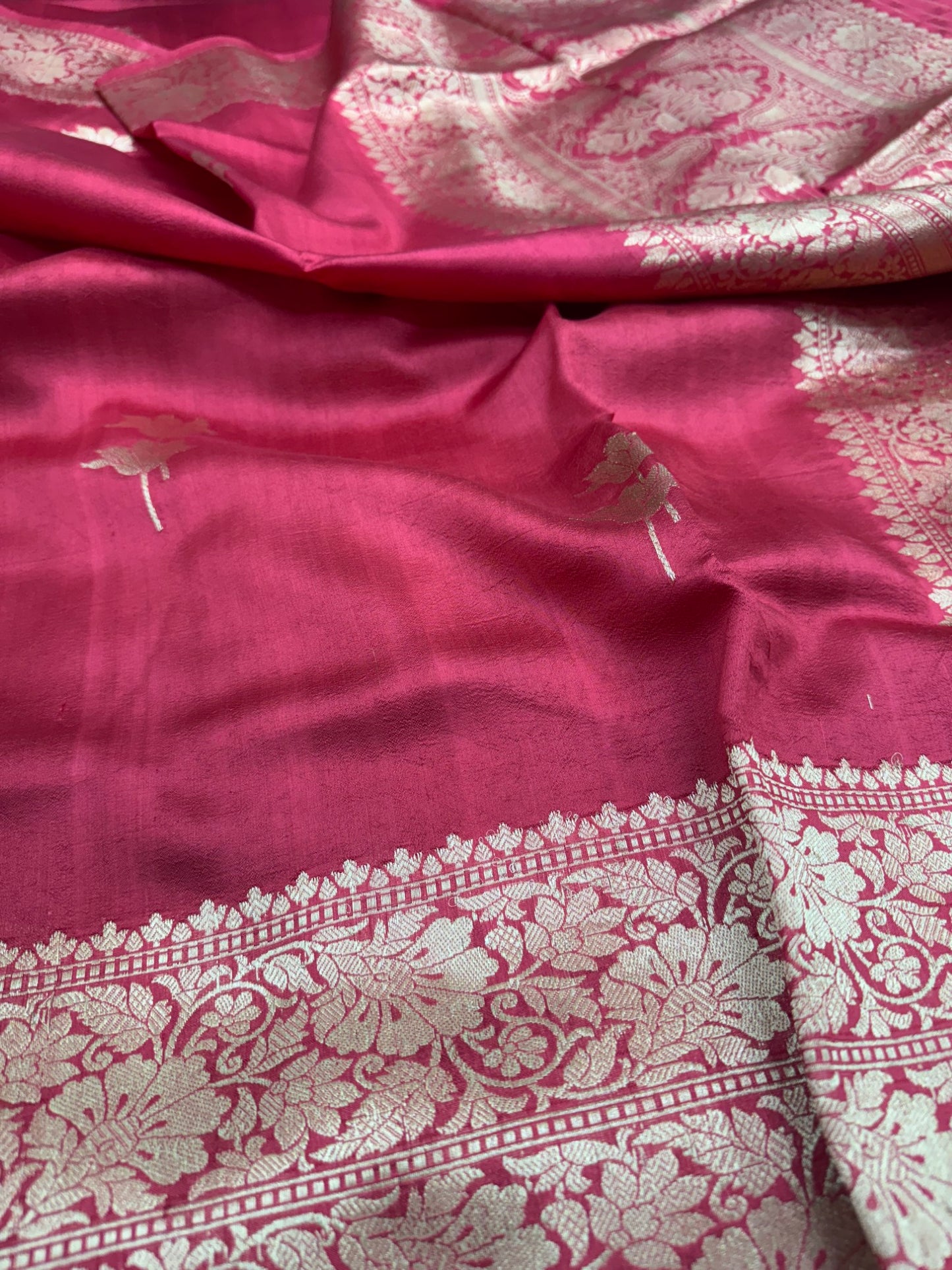 Pure Banarasi Dupion Silk Kadhwa Buta Saree