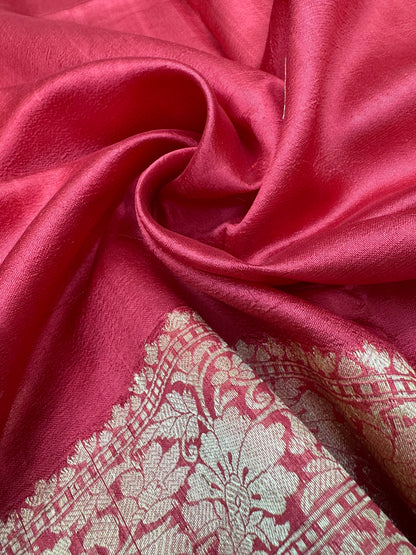 Pure Banarasi Dupion Silk Kadhwa Buta Saree