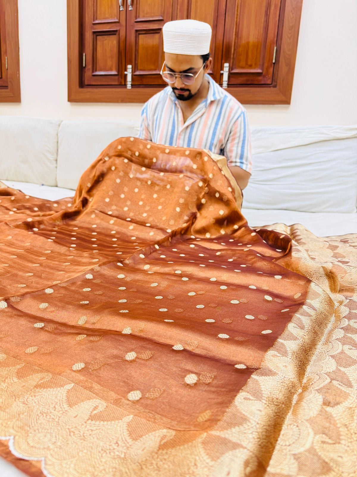 Pure Banarasi Tissue Silk Buti Saree
