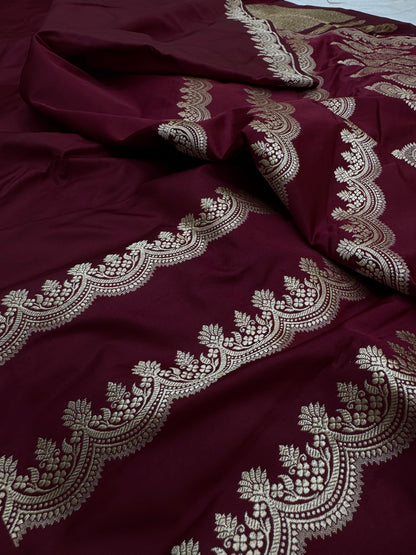 Pure Banarasi Katan Silk Plain Saree